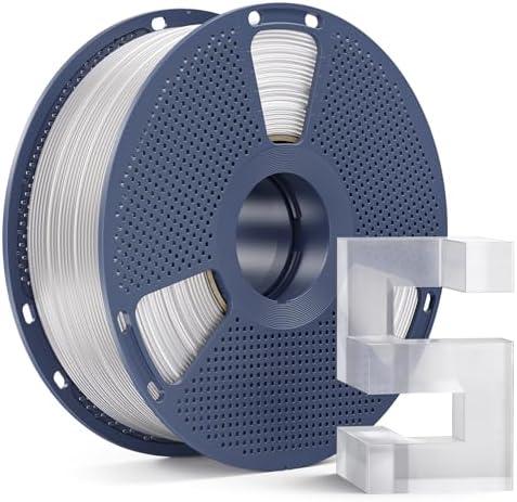 PETG Filament 1.75mm - 1kg(2.2lbs) SUNLU Clear PETG 3D Printer Filament, Reusable Spool Compatible with Bambulab Refill Filament, 1.75mm Dimensional Accuracy +/- 0.02mm, Transparent