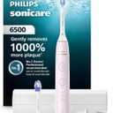 Philips Sonicare 6500 Series Electric Toothbrush - Next-Generation Sonicare Technology, Pressure Sensor, 9 Brushing Settings, SmarTimer, BrushPacer, 21-Day Runtime, Travel Case, Light Pink, HX7412/05