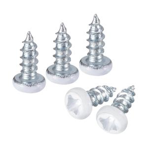 uxcell 25Pcs #2 x 1/4" White Pan Head Self Tapping Screws Carbon Steel Phillips Wood Screws for Woodworking, Silver Blue