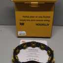 Meinl Percussion TMT1B-BK Traditional ABS Plastic Handheld Tambourine with Double Row Brass Jingles, Black