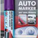 Window Markers for Glass Washable Car Window Paint Pen- Dry Erase Liquid Chalk Marker Car Decorations on All Surfaces, Tire, Windshield - Auto Marker, Autowriter, Rain Resistant (Purple, Jumbo Tip)