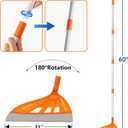 Multifunction Magic Rubber Air Broom, Replaceable Silicone Floor Squeegee, Sweeper and Scrape 2 in 1 Household Cleaning Squeegee Broom for Floor, Bathroom, Kitchens, Tile, Glass (Orange)
