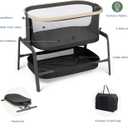 Maxi-Cosi Iora Baby Bassinets Bedside Sleeper, Portable Bassinet, Infant Bedside Sleeper Crib, Height Adjustable, Breathable Mesh, Large Storage Basket, Classic Graphite