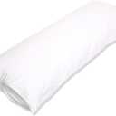 Amazon Basics Body Pillow Pillowcase with Zipper, 100% Cotton Hypoallergenic, Pillow Protector, White (55 x 21 Inches), Pillows Not Included