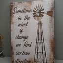 Farmhouse Canvas Wall Art for Living Room Vintage Windmill with Inspirational Quote Pictures Painting on Canvas Rustic Brown Home Wall Decor Framed Artwork Ready to Hang 24x36