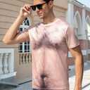 uideazone Mens Short Sleeve T-Shirt Casual 3D Creative Print Crewneck Graphic Tees (XXL)