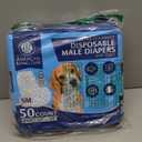 American Kennel Club Male Dog Wrap, Disposable Diapers with Wetness Indicator, Small, 50 Count (S Waist 12 - 19 in)