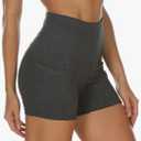 BALEAF High Waisted Workout Biker Shorts for Women, Yoga Gym Running Compression Spandex Shorts GREY XS