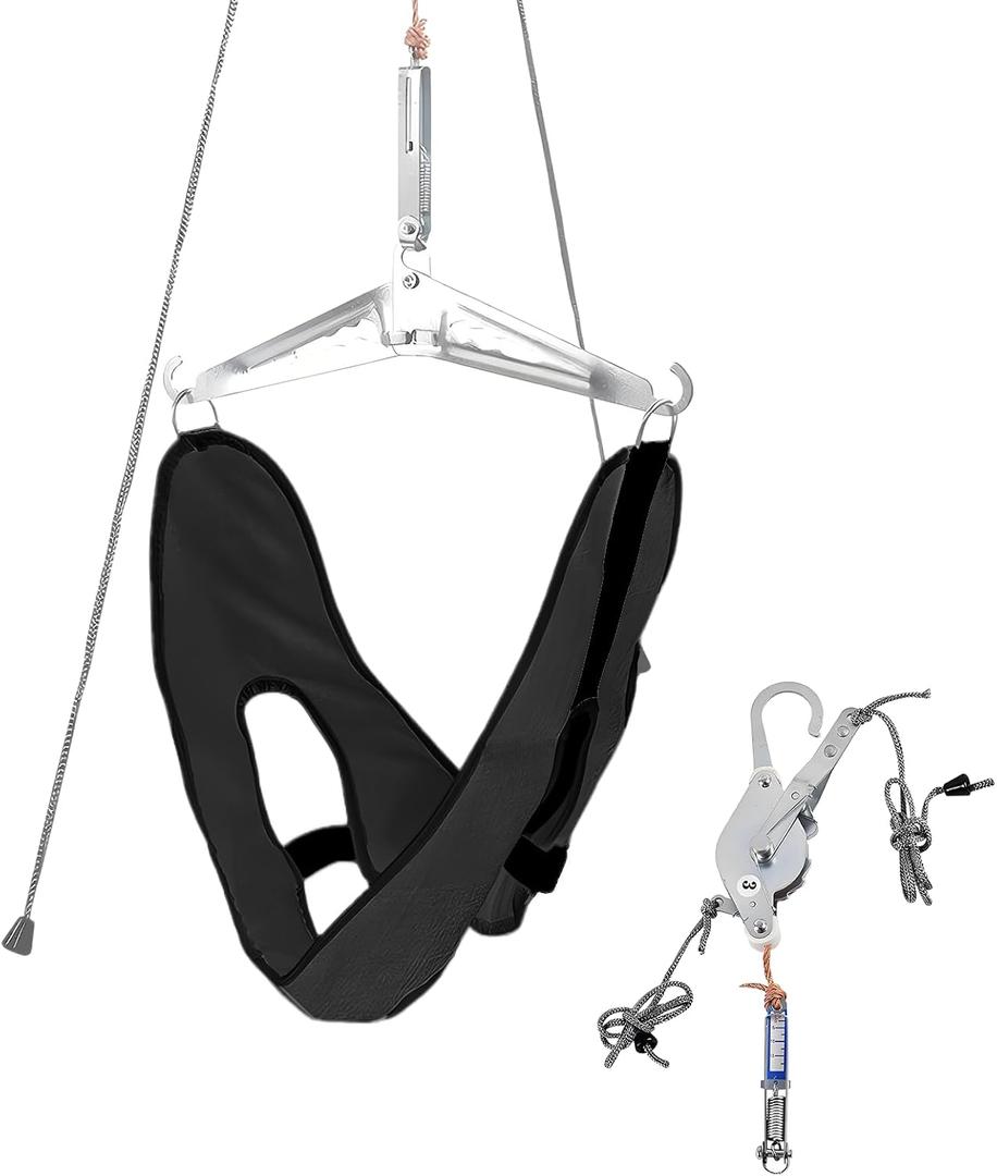 Adjustable Neck Traction Device, the Hook Design is controllable, the Gear Design Does not Need to Hang Heavy Objects, Easy to use, Effectively relieves Neck Pain, Suitable for Home or Outdoor