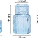 Vixdonos Glass Candlestick Holders Tealight Candle Holders for Table Centerpieces, Wedding Decor and Dinner Party (6 Pcs, Light Blue)