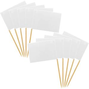 3 x [100 Pack] Blank Toothpick Flags, Cheese Markers for Charcuterie Board Food Label Cupcake Toppers Pick Cocktail Picks for Appetizers, Party Buffet, Cupcake, Food, Fruit, Party Decoration