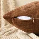 Set of 4 Soft Textured Throw Pillow Covers 18x18 Inch Cozy Decorative Farmhouse Cushion Cover Square Accent Pillow Cases for Bed Couch Sofa Living Room, Beige Taupe Brown
