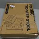 2 Step Folding Stool Non Slip 250 lb Capacity Foldable Step Stool 8 and 17 Inch Dual Height Portable Foot Stool for Kitchen Bathroom Black