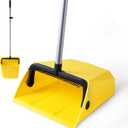 Yocada Commercial Dustpan with Comb Outdoor Indoor for Courtyard Garage Lobby Mall Market Floor Home Kitchen Room Office Pet Hair Rubbish (Yellow)