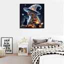 mjcakrn Halloween Paint by Numbers Kit for Adults, Halloween Paint-by-Number Kits, Acrylic Easy Painting by Numbers, Paint by Numbers on Canvas for Home Wall Decor 14x14 Inch