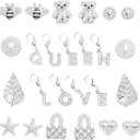 Silver Shoe Charms for Sneakers,Bling Shoe Lace Jewelry for Girls,Junk Socks Charms Kit