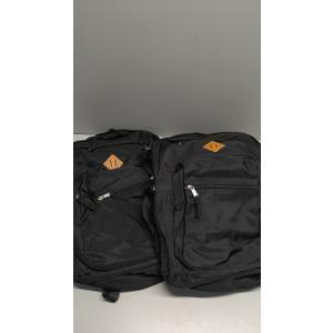 ZORFIN 26L Black Backpack for School, College, and Travel: Water Resistant Bookbag with 8 Compartments, 2 Pack