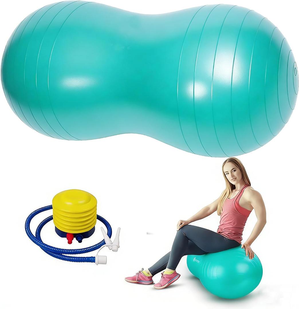 Peanut Ball - Exercise Ball Anti Burst Yoga Ball for Labor Birthing, Physical Therapy, Core Strength, Flexible Seating, Home & Gym Fintness, Sensory Chair Wiggle Seat