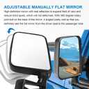 JDMSPEED Pair Driver & Passenger Side View Mirrors with Black Cover Compatible with 1987-2002 Jeep Wrangler Manual Folding No Heated Replace# CH1320102 CH1321102