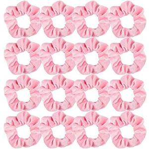 WHAVEL Pink Scrunchies, Pink Party Favors Hair Scrunchies Velvet Scrunchy Hair Ties Valentines Galentines Day,16 Pieces