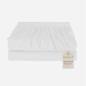 Ranunculus Fitted Sheet Soft Sheet White Standard 2 Pack