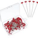 uxcell 100pcs Bouquet Pins, 2 Inch Corsage Pins Flower Pins Straight Head Pins for Wedding Bouquet Sewing Decoration DIY Craft, Red