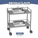 2 Pack Stainless Steel Commercial Bus Tubs Food Grade Meat Processing Tubs Lug Wash Basin Tote Box for Dishwashing, Kitchen, Restaurant, Utility (13 L)