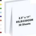 White Cardstock 8.5" x 11 "30 Sheets Cardstock Paper 85 lb/230 gsm,Bright White Card Stock for Printer,Drawing,Gift tags,Invitations, Cards etc