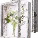 2 Pack 8x10 Shadow Box Frame, Deep Shadow Boxes Display Case, Large Keepsake Box with Unique Beads Door and Plexiglass Window Wood Memory Box for Wedding, Pictures, Medals, Memorabilia (White, 8*10)