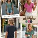 Riyiper 3 Pack Women's V Neck T-Shirts Short Sleeve Loose Fit Tops Casual Basic Trendy Straight Hem Plain Tees (XXL)