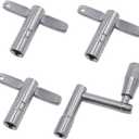 CashBeat 3-Pack Drum Tuning Keys, Chrome-Plated Steel with Continuous Motion & Speed Key (High-Tension Drums/Universal Kits Tool Set)