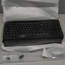 Wireless Keyboard and Mouse Combo, Wave Keys Full-Sized Ergonomic Keyboard with Cushioned Plam Rest, Phone Holder, Comfortable Natural Typing, 2.4G Cordless Set for Computer, Laptop, PC, Mac, Windows (Black)