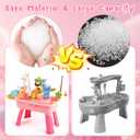 Upgraded Toddler Sand Water Table Toy with Electric Water Pump, Kids Sand Water with Faucet/Play Food Accessories/Fishing Toy, Kitchen Play Sink Toys for Girl Boy Age 3+ (Pink)