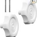 2 Pcs 20345 White RV Window/Vent Knob, 1" Shaft Screws Interior Hardware, 2-1/4'' OD Plastic Knob, Camper Windows Trailer Knob, RV Window Latch Knob, Fit for Most Standard RV, Camper, Trailers