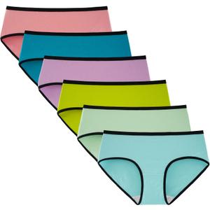 INNERSY Womens Underwear Cotton Hipster Panties Regular & Plus Size 6-Pack (X-Small, Spun Sugar)