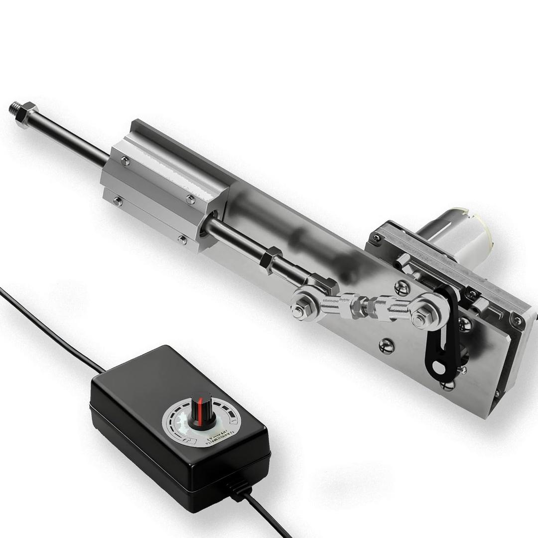 DIY Reciprocating Linear Actuator, Adjustable Telescopic Motor with Speed Controller, 24V Reciprocating Motor, 120RPM Adjustable Stroke and Speed, 5-25kg Thrust, 2cm-8cm Stroke