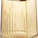 DASITON Makeup Brush holder Organizer, plastic Square Cosmetic Brush Storage Holder, Vintage Stripe Make Up Brush Cup Pen Pencil HolderAmber