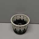 Orchid Pots with Holes Attached Saucers 6 Inches - 1 Pcs Small Ceramic Pots for Repotting, Decorative Ceramic Orchid Planter with Hole for Healthy Root Growth White Over Black