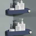 Sotfamily Plastic Shower Caddy Corner (For 90 Only), 2 Pack Adhesive Corner Shower Shelves for Bathroom Organizers and Storage, Navy