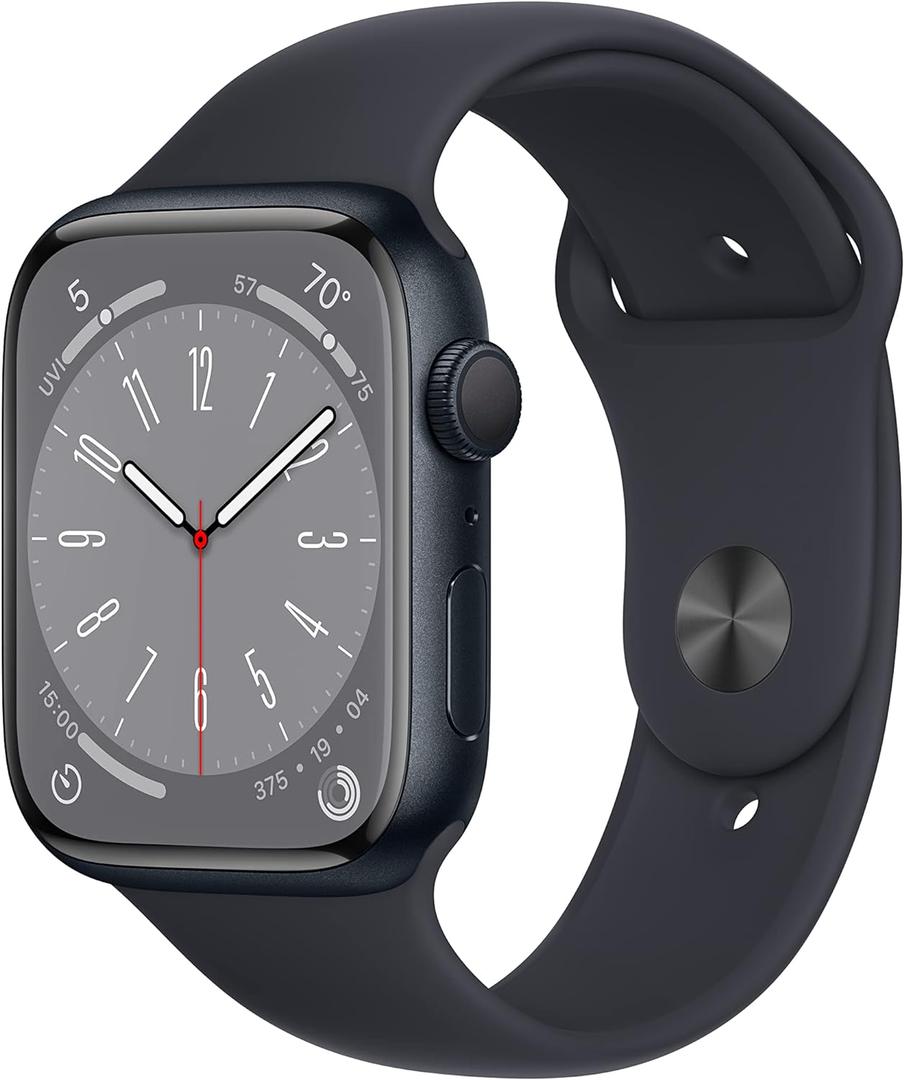 Apple Watch Series 8 (GPS, 45mm) Midnight Aluminum Case with Midnight Sport Band 