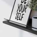 WOPITUES Floating Shelves with Black Metal Guardrail, Shelves for Wall Decor Set of 3, Wall Shelves for Bedroom, Bathroom, Kitchen, Living Room, Plants, Picture Frames, Art- Black