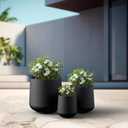 Kante 15.3"+11.6"+8.2" Dia Round Concrete Planter, Large Outdoor Indoor Planter Pots Containers with Drainage Holes and Rubber Plug for Home Garden Patio, Black, Set of 3: 15.3" + 11.6" + 8.2" D