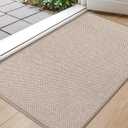 Color&Geometry Door Mat 17"x29", Front Door Mat Indoor Rugs for Entryway, Non Slip Washable Low-Profile Inside Doormat, Entry Mat Entry Rug Indoor Entrance, Khaki (Rolled-up NO Creases)