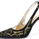 NEWBELLA Women's Mesh Slingback Kitten Heels Pointed Toe Pumps Comfortable Dress Shoes for Office Party