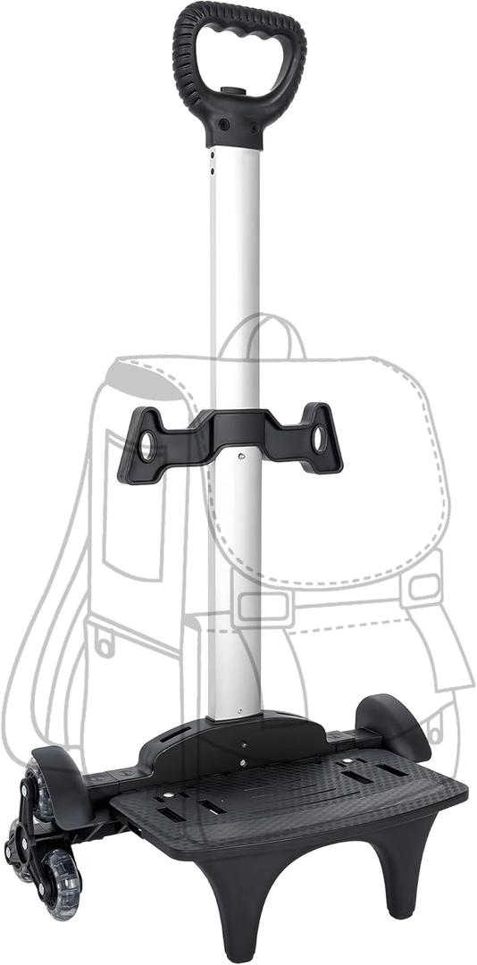 Backpack Trolley with Wheels, 6-Wheels Rolling Dolly Cart for Backpack, Luggage, Travel Hand Truck
