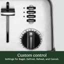 Cuisinart 4 Slice Compact Stainless Steel Toaster with Extra-Wide Slots for Bread, French Toast, Bagels & Pastries, Defrost & Reheat Functions, CPT-180P1, Brushed Stainless, Removable Crumb Tray