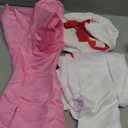 Meland Doctor Costume for Kids 3-10, Kids Dress Up Set with Lab Coat & Accessories for Role Play Halloween(Pink, 5-6 Years)