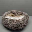 Calming Dog Beds & Cat Cave Bed with Hooded Cover,Removable Washable Round Beds for Small Medium Pets,Anti-Slip Faux Fur Fluffy Coved Bed for Improved Sleep,Fits up to 15/25 lbs (Small,20"x20") (Coffee)