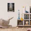 TLESKE Christian Christmas Tree Wall Art Decor 11x14, Vintage Winter Snowy Forest Xmas Tree Canvas Wall Art Print for Bedroom Living Room, Religious Oh Come Let Us Adore Him Wall Artwork Picture