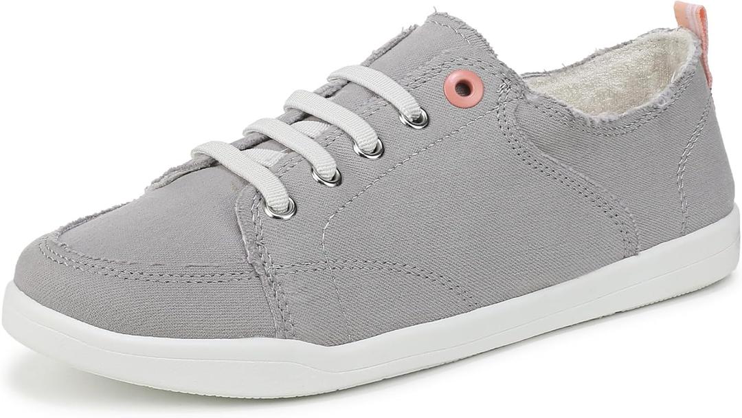 Vionic Pismo Womens Casual Supportive Sneaker (9 Wide, Light Grey Canvas)
